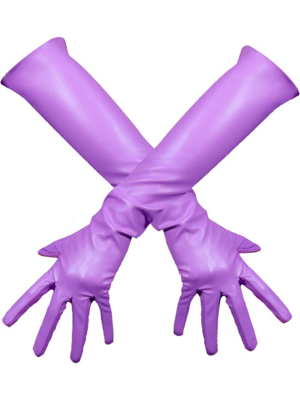 Women's Lilac Over Elbow Winter Full Finger For Halloween Long Leather Gloves